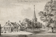 202448 Gezicht op de Brink te Baarn, met in het midden de toren van de Nederlands Hervormde Pauluskerk.